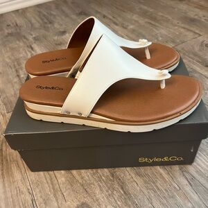 Style & Co. Women's Cream and Brown Sandals